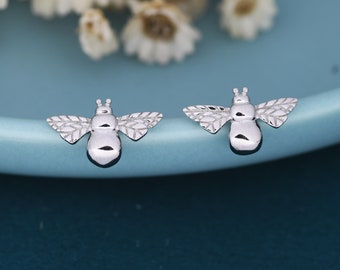 Boucles d'oreilles bourdon en argent sterling, argent, or ou or rose, boucles d'oreilles abeille, inspiration nature.