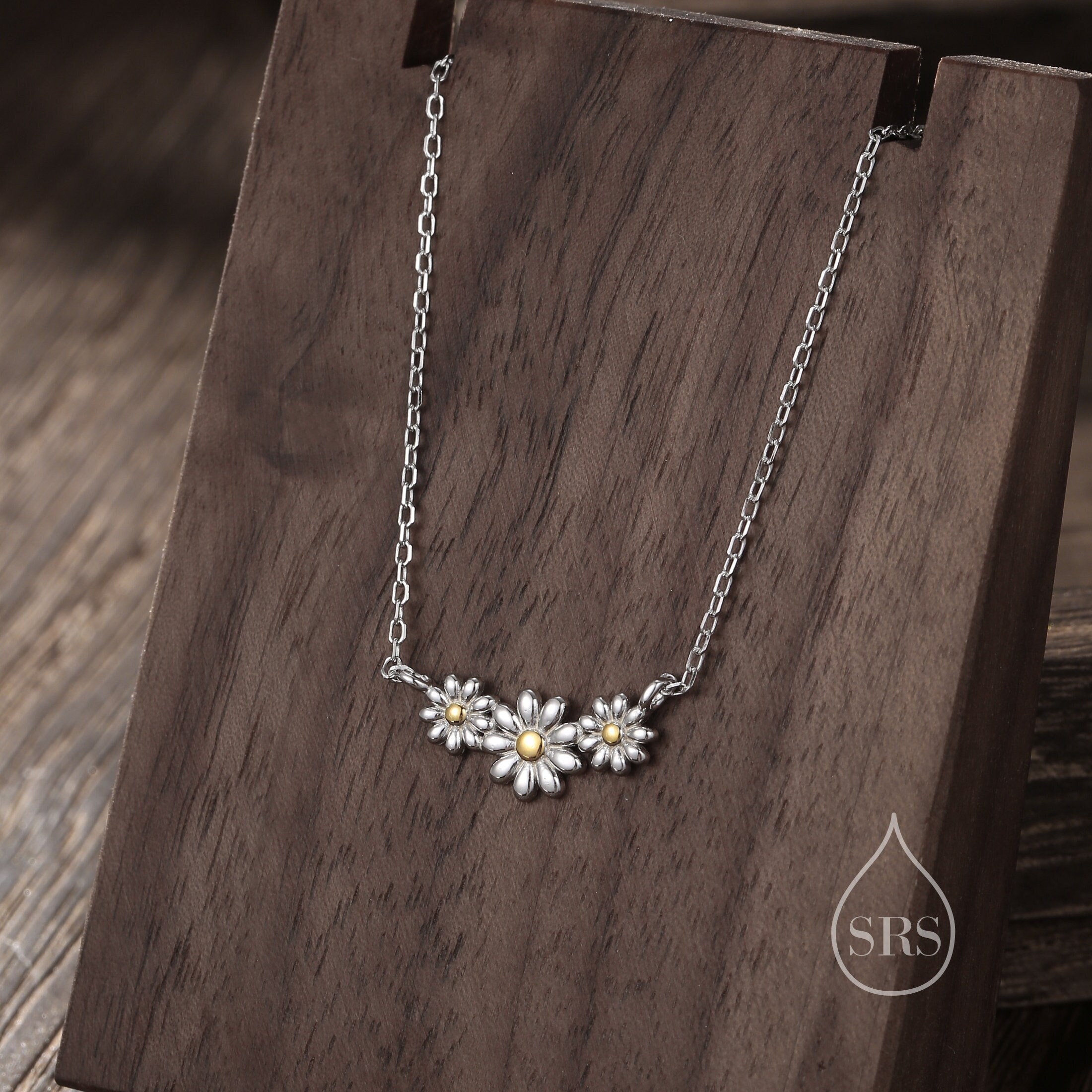 [STONE HENgE] 韓国☆925 Silver☆Silver Daisy Necklace Daisy Necklace, Sterling Silver Necklace, Flower Necklace