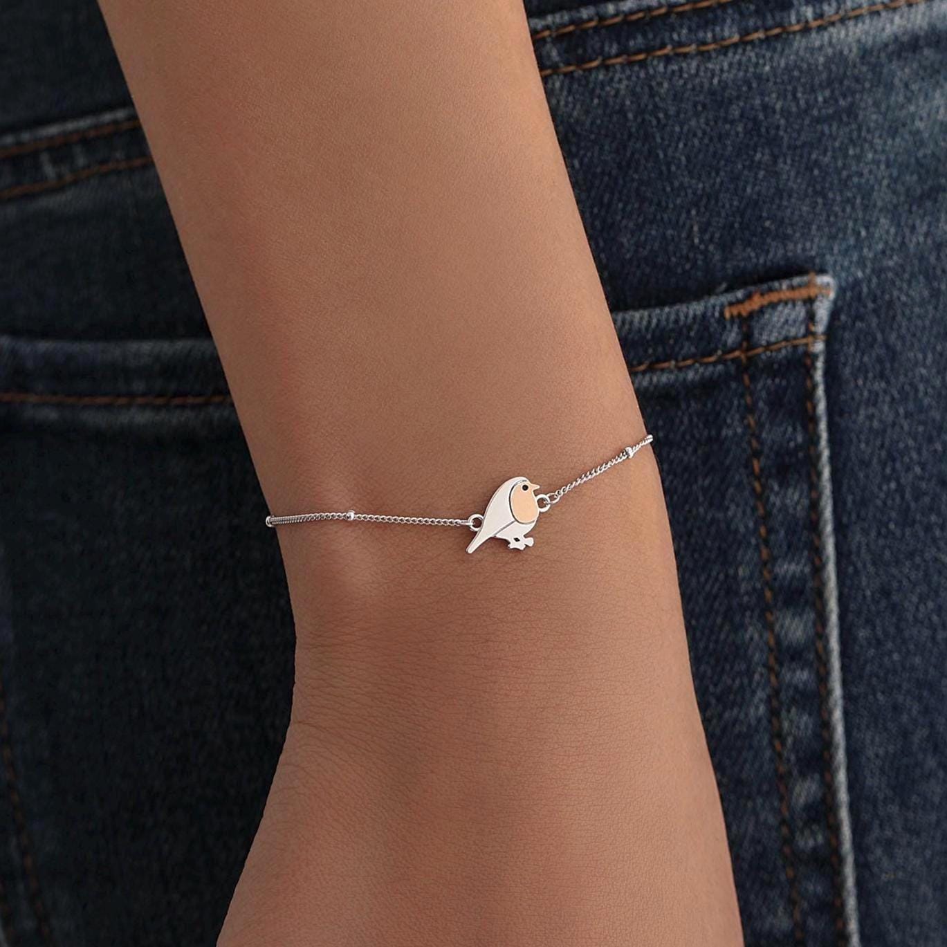 Sterling Silver 925 Charm Cuff Bracelet 6.75" W/Praying Hands 925 Charm