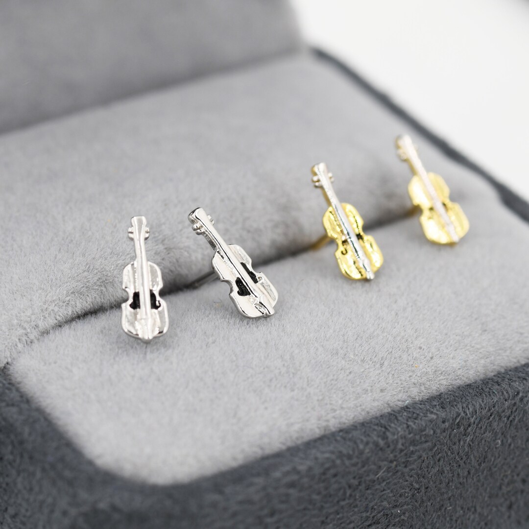 European And American Simple Sweet Violin Ornament Key Ear Studs Cross-border Ornament