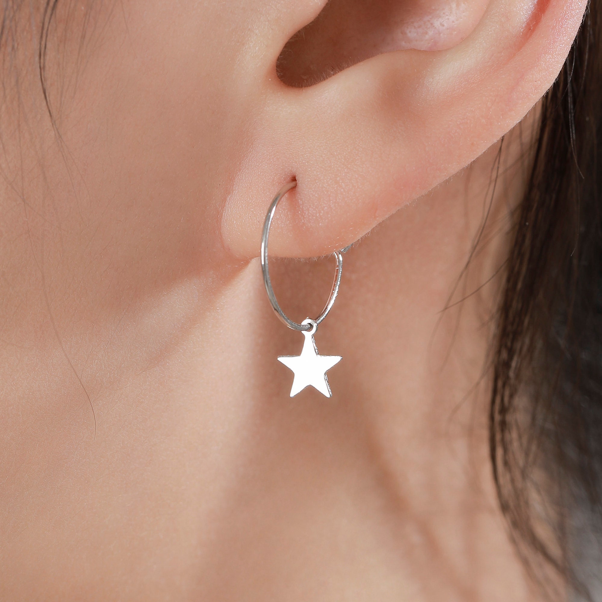 Orecchini A Cerchio Con Stelle E Brillantini – Milano - Foto 6