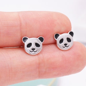 Sterling Silver Panda Bear Stud Earrings, Cute and Quirky Jewellery, Nature, Animal Earrings image 8