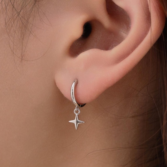 Orecchini Doppi Argento 925 Personalizzati - Stella E Cerchio Con Nome - Gioiello Moda Regalo Donna Con Confezione - 2