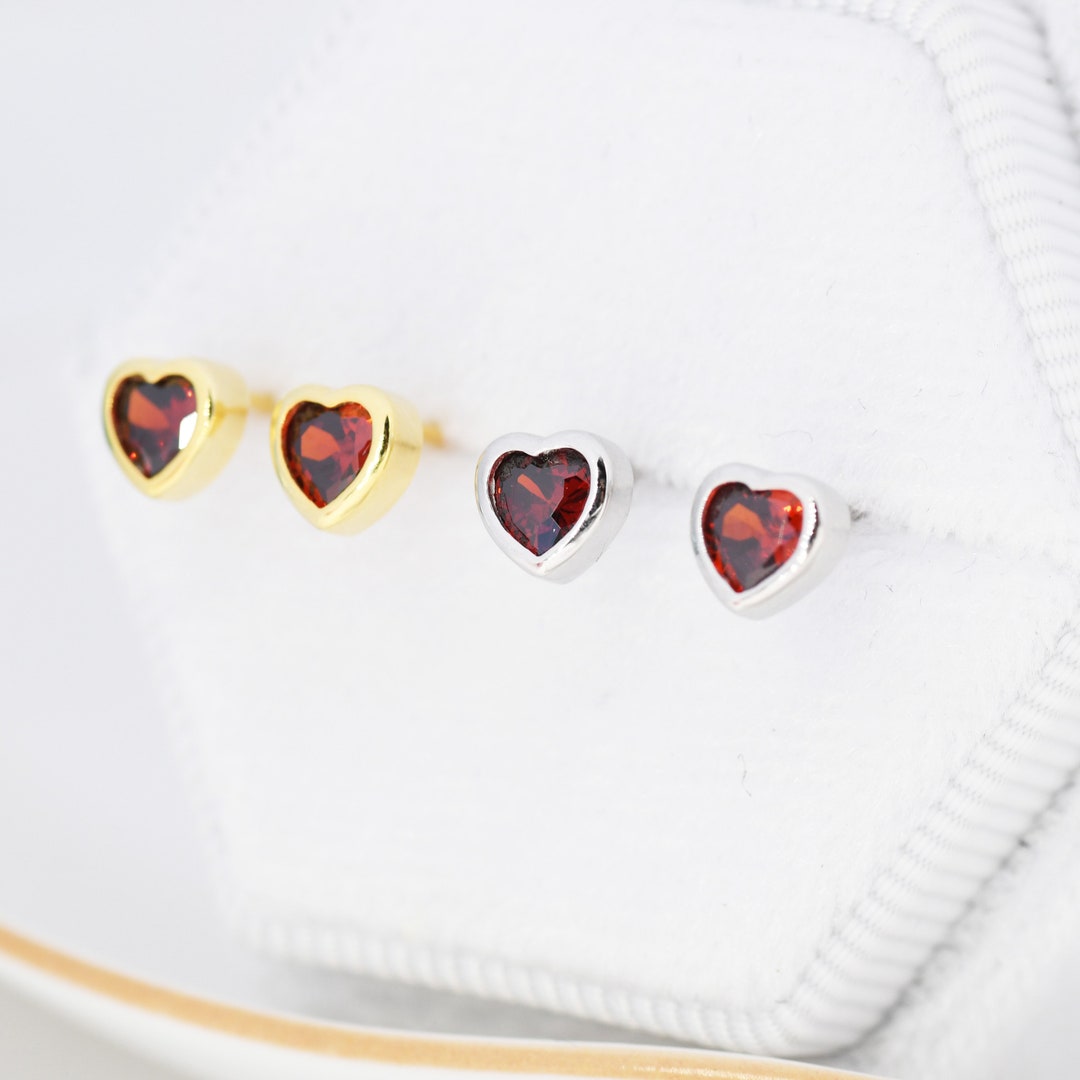 Firefly | Red Crystal Heart Earrings