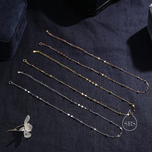 Choker-Pailletten und Gliederkette aus Sterlingsilber, Silber oder Gold oder Roségold, Choker-Halskette, minimalistischer geometrischer Stil Bild 7