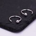Minimalist Ball Huggie Hoop Threader Earrings in Sterling Silver, Pull Through Open Hoop Earrings 