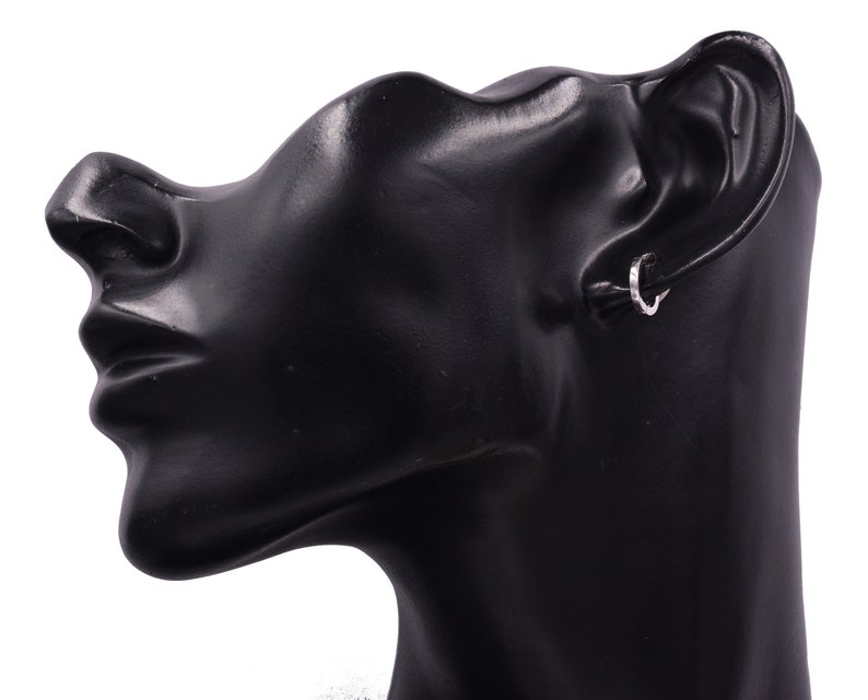 Minimalist Simple Huggie Hoop Earrings in Sterling Silver, Simple Geometric Jewellery image 8