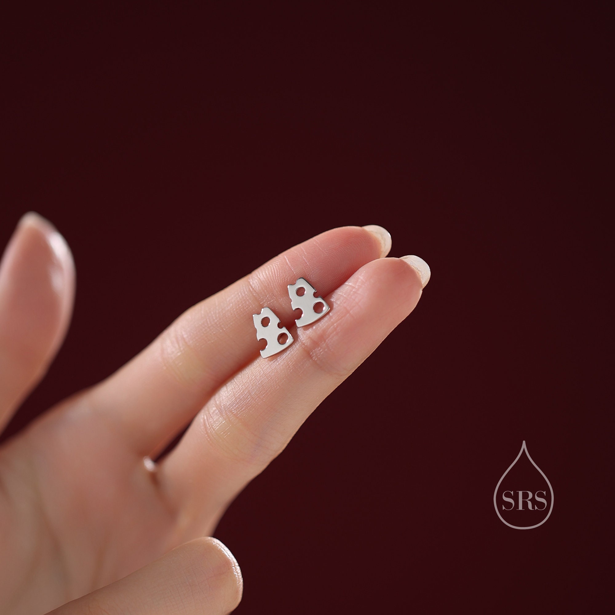 Orecchini a bottone a forma di formaggio svizzero in argento sterling, argento, oro o oro rosa, gioielli carini, divertenti e originali, regalo per lei - Italia