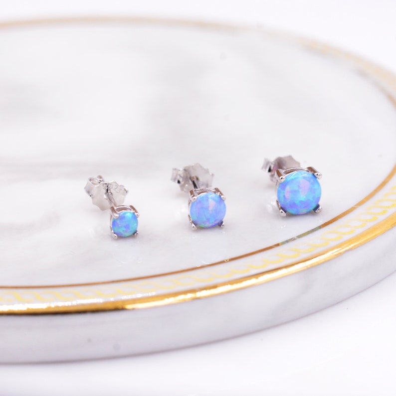 Opal stud earrings silver Clearance