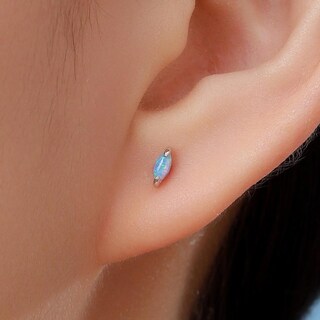 Orecchini Con Opale Blu In Argento Sterling 925 | Gioielli Twoowl Ipoallergenici Con Pietra Sintetica | Idea Regalo Per Donne