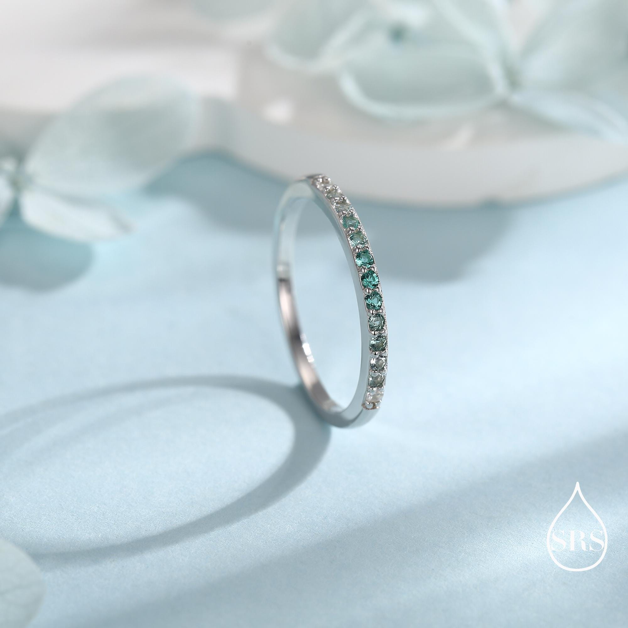 Anello Donna In Argento Sterling 925 Con Cristalli Trasparenti - Anello Eternity A Giro, Placcato Rodio, Regalo Di Fidanzamento