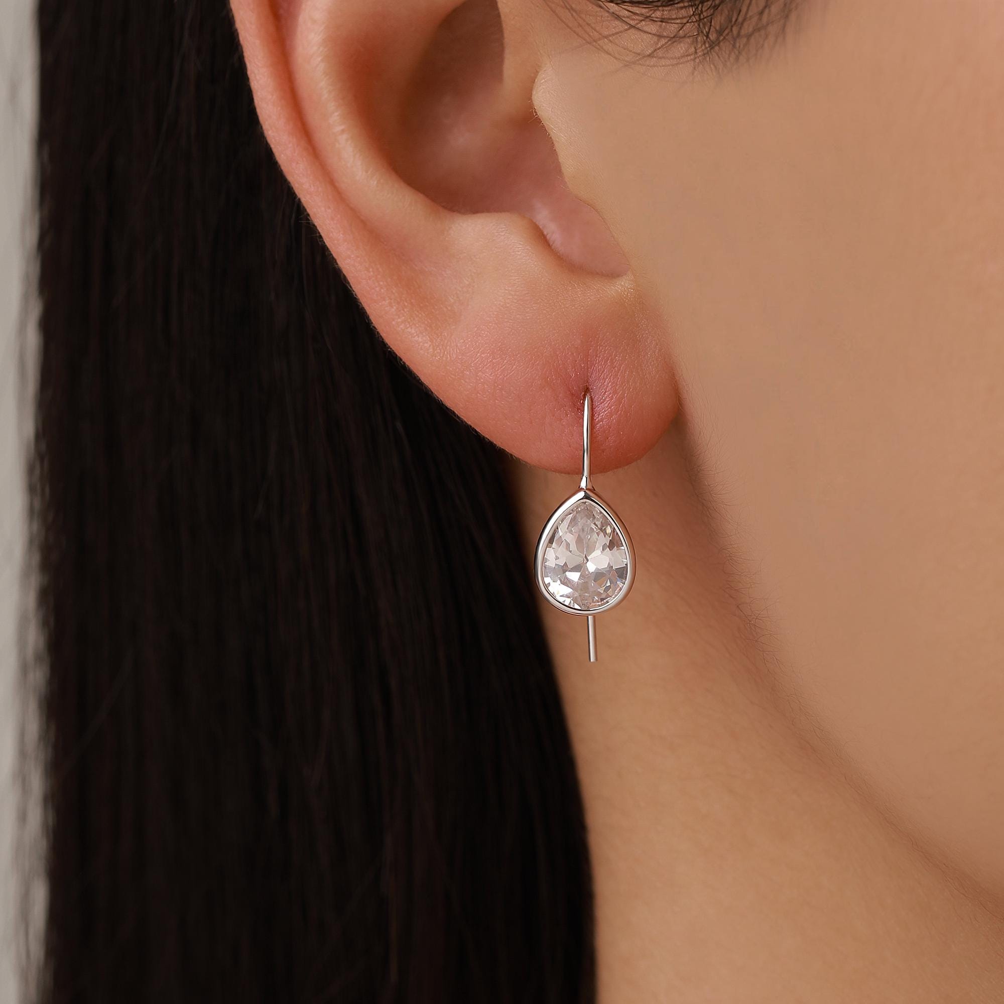 Orecchini A Goccia In Argento 925 Con Zirconi Rosa – Bellitia – Pendenti Eleganti Per Donna