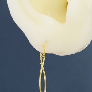 Sterling Silver Minimalist Wave Ear Wire Threader Earrings, Silver ...