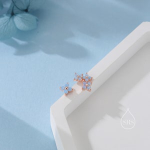 Pendientes De Plata 925 Con Lapislázuli - Diseño Flor De Aciano, 11x11 Mm - Joyería Floral, Regalo Para Ella