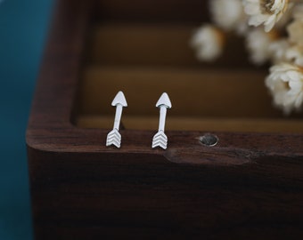 Sterling Silver Tiny Little Arrow Stud Earrings, Silver or Gold,  Dainty, Cute, Quirky and Fun Jewellery