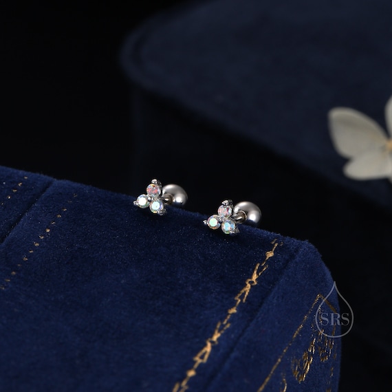 Jiahanzb Orecchini a perno rotondi con diamanti finti luccicanti, in argento Sterling 925, colore blu e rosso, gioielli raffinati per donne e uomini, Misura unica, Argento sterling, Zirconia cubica