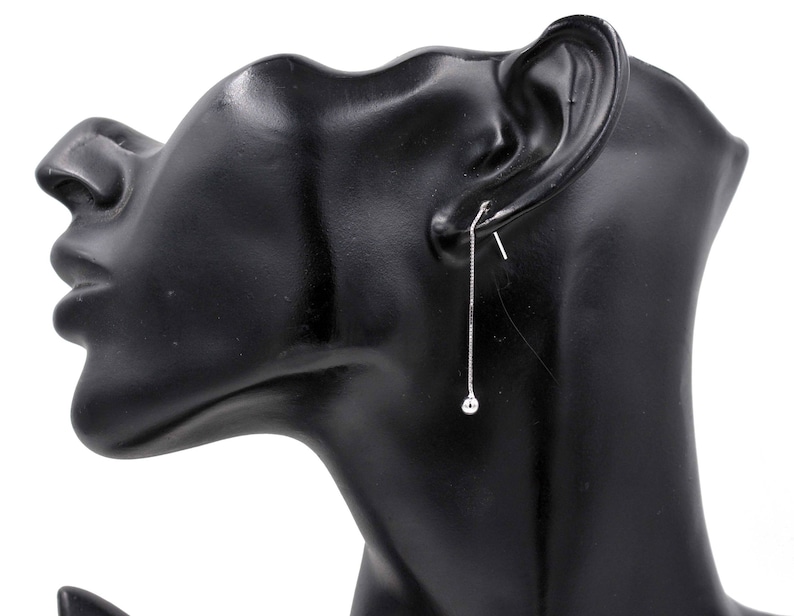 Sterling Silver Ball Earrings Ear Threaders/ Earthreads/ Etsy