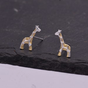 Giraffe Stud Earrings in Sterling Silver, Cute Fun Quirky, Jewellery Gift for Her, Animal Lover, Nature Inspired image 5