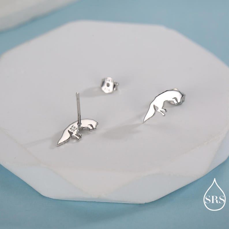 Springende Fuchs-Ohrstecker aus Sterlingsilber, springende Fuchs-Ohrringe, Gold- oder Roségold-Finish, Natur inspirierte Tierohrringe Bild 4