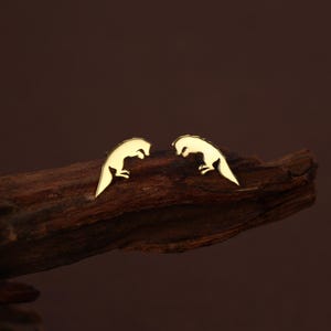 Springende Fuchs-Ohrstecker aus Sterlingsilber, springende Fuchs-Ohrringe, Gold- oder Roségold-Finish, Natur inspirierte Tierohrringe Bild 10