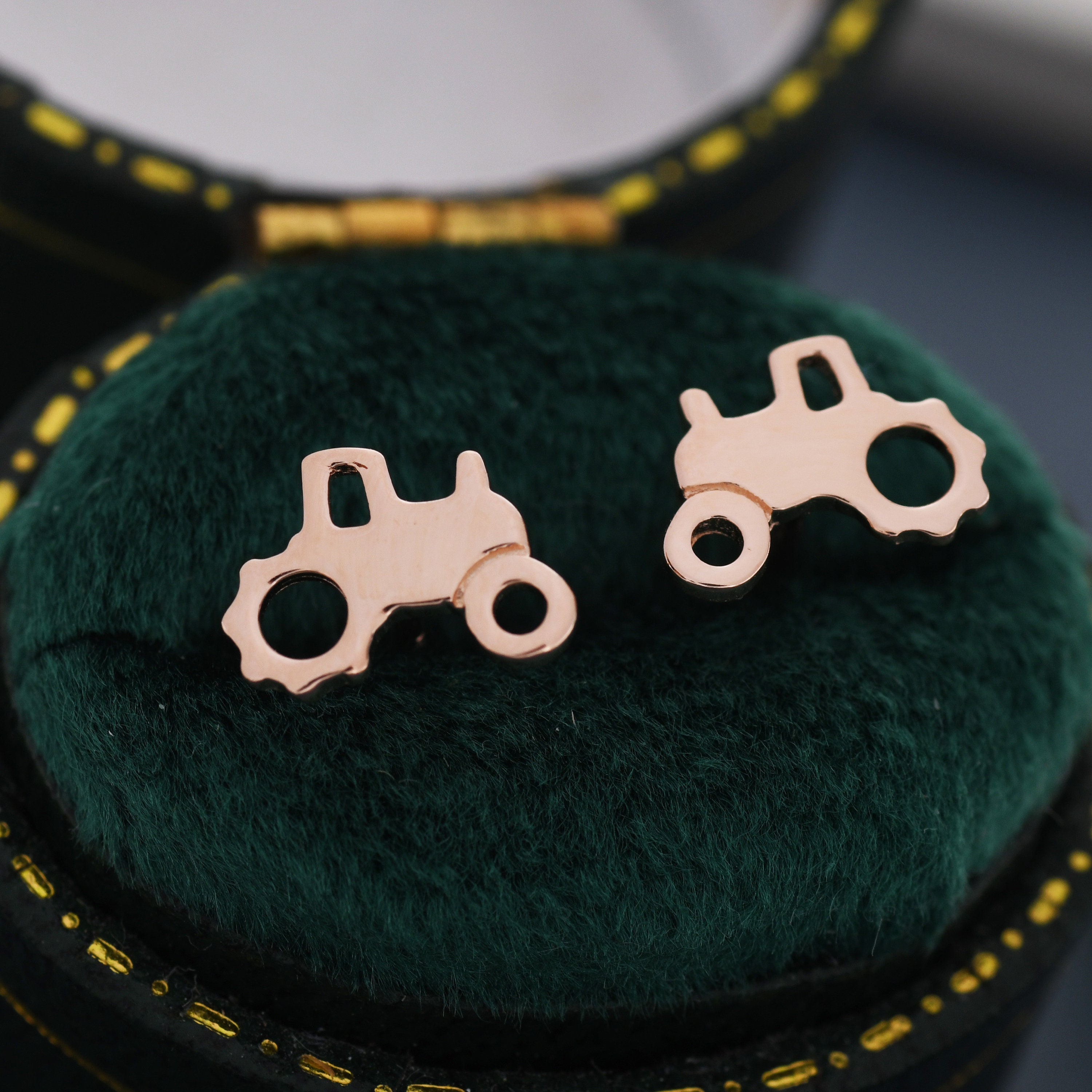 Orecchini Trattore Miniblings - Argentati A Forma Di Trattore Agricolo, Divertenti Gioielli In Miniatura, Made In Berlin - 3