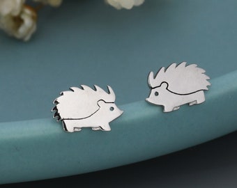 Hedgehog Stud Earrings in Sterling Silver, Silver or Gold, Cute Fun and Quirky Animal Jewellery, Woodland Inspired.