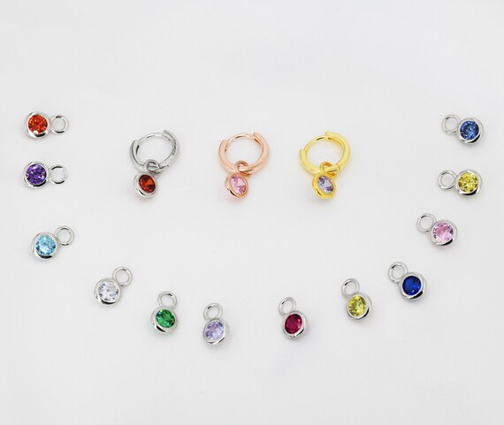Orecchini a cerchio in argento sterling con pietra portafortuna: orecchini a cerchio con pietre preziose - Italia