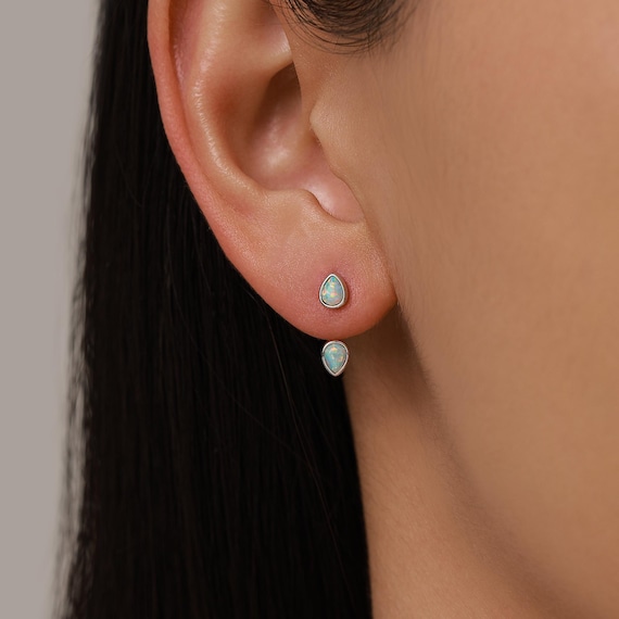Orecchini Pendenti A Goccia In Argento Sterling Con Zirconi Cubici (CZ) – Trasparenti – Design A Pera – Chiusura A Farfalla - 3