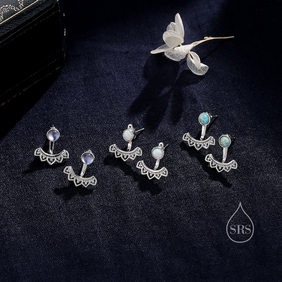Opal Lotus Sterling Silver Earrings Opal Lotus Sterling Silver Earrings