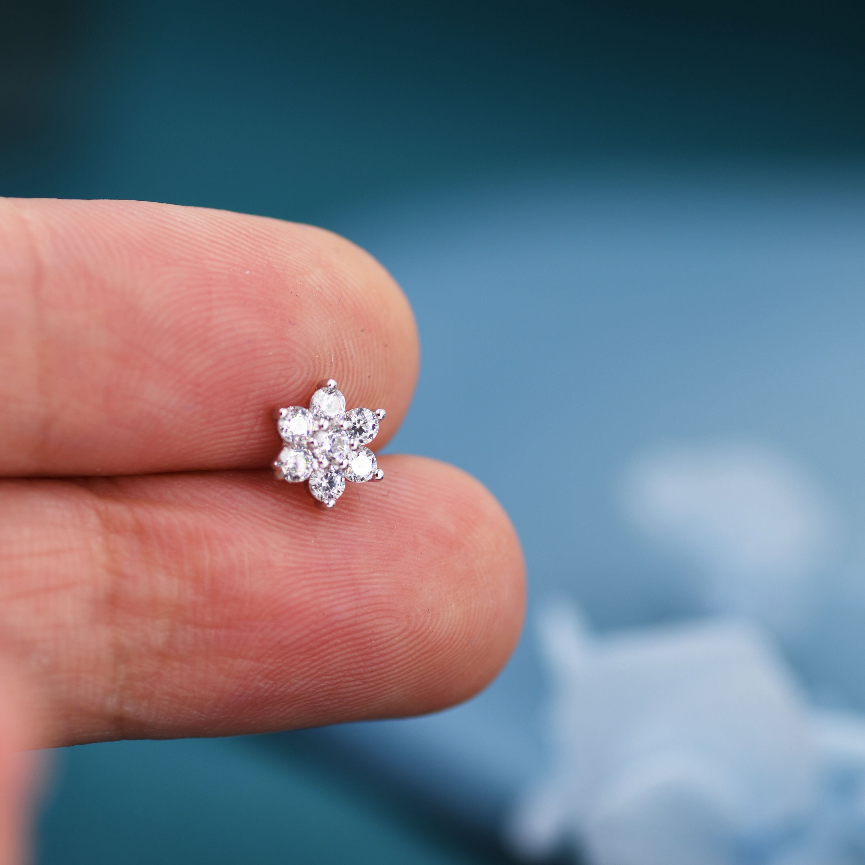 Qings Aretes chapados en oro de plata de ley 925 con estrella brillante y circonita cúbica como regalo de cumpleaños para mujer