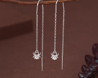 Sterling Silver Spider Threader Earrings