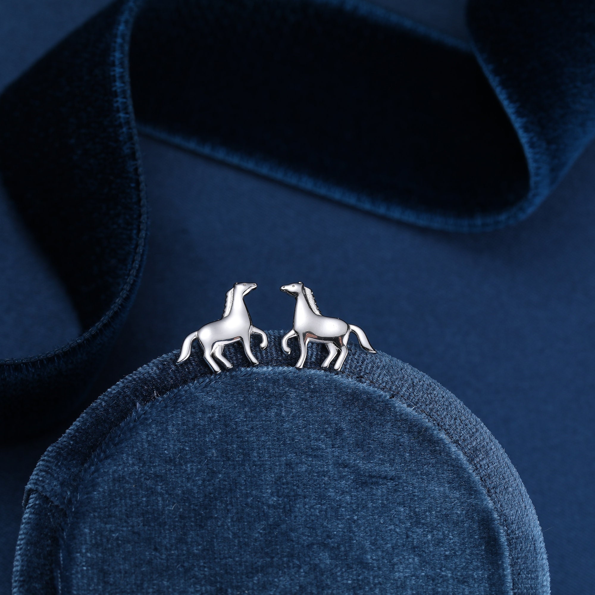 Orecchini A Borchia Cavallo In Argento Sterling 925 | Mini Perno A Forma Di Cavallo Galoppo | Gioiello Donna Ippica - 3