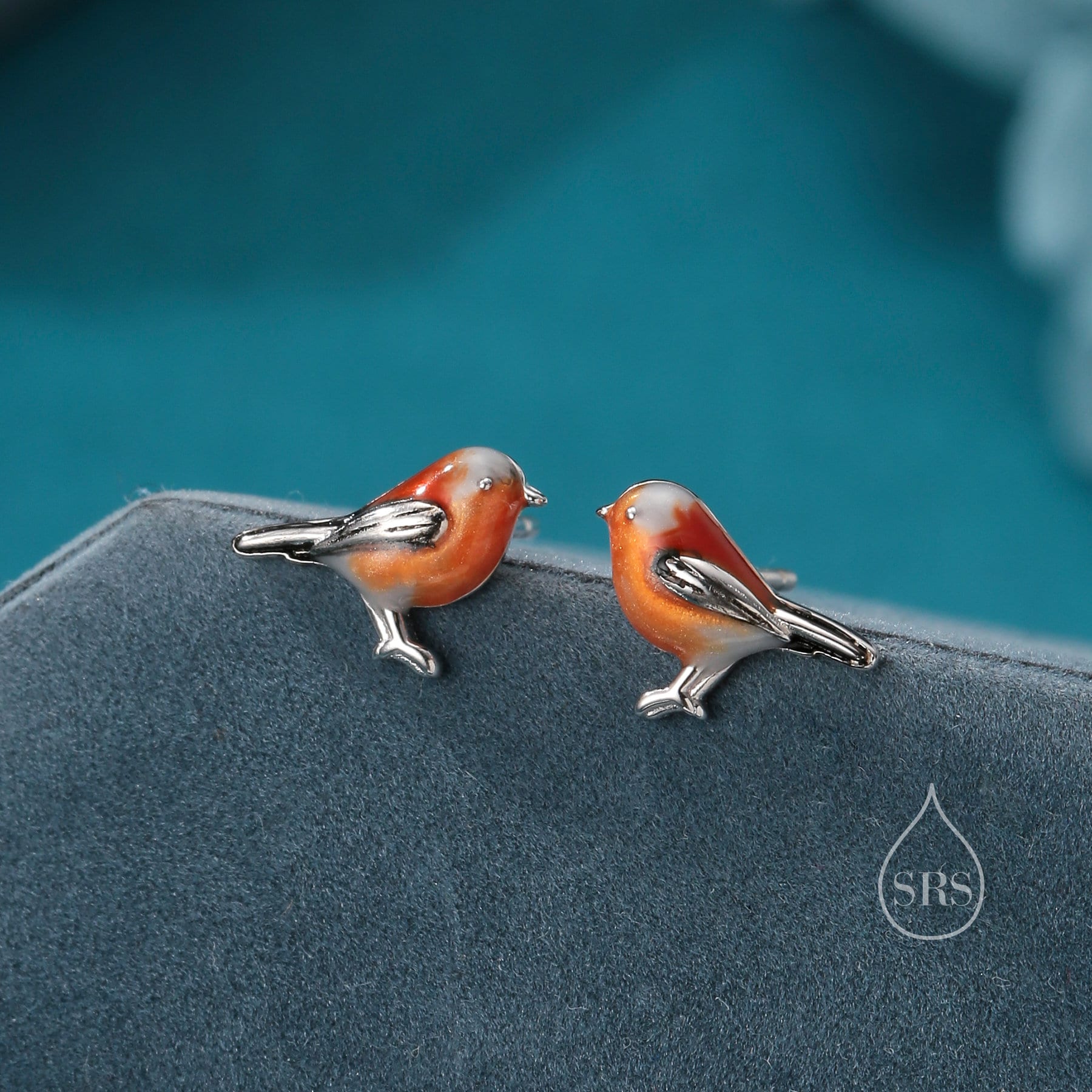 Orecchini A Bottone A Forma Di Pettirosso In Argento 925: Gioiello Per Amanti Del Birdwatching, Regalo Donna