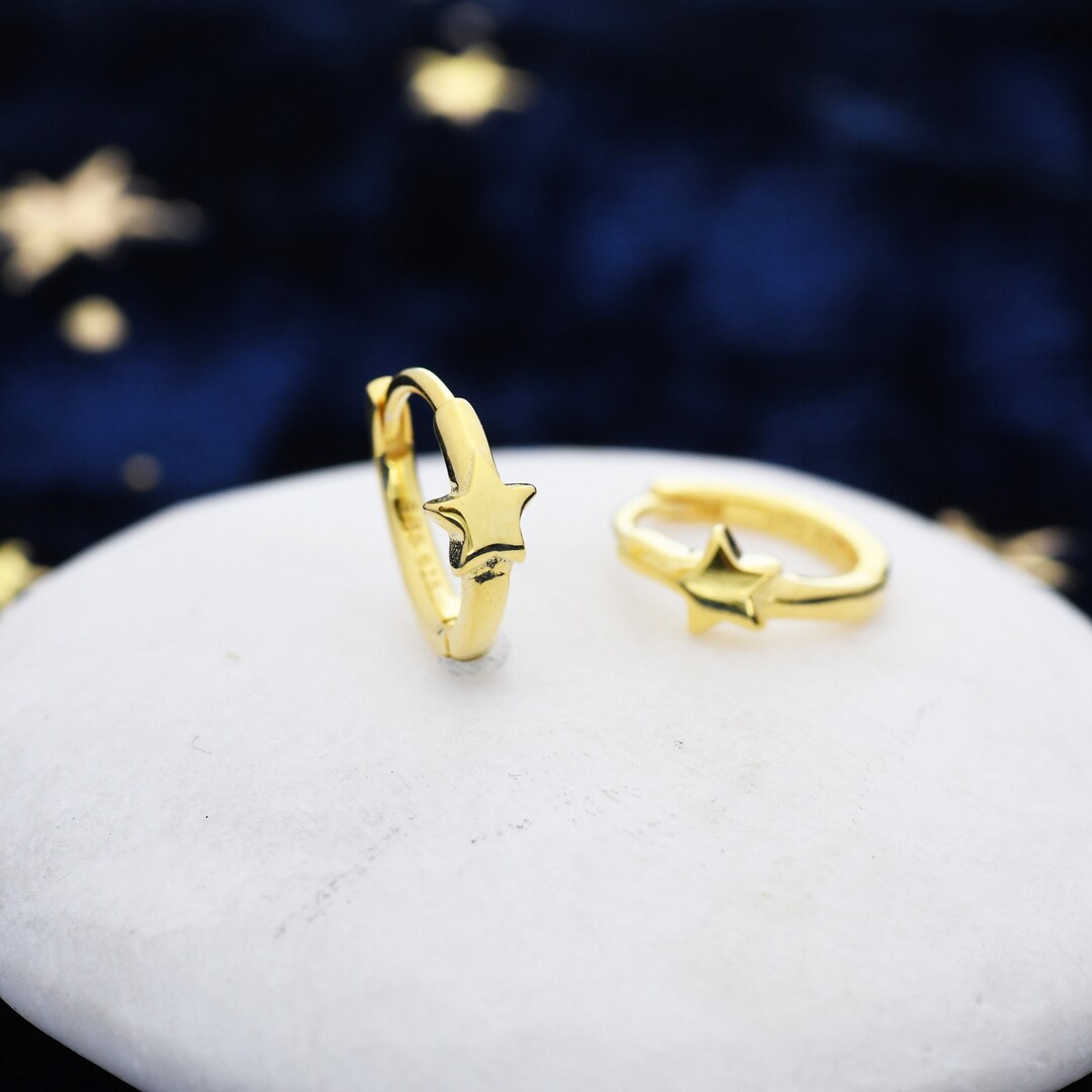 Celestial Star Huggie Earrings – Gold main image 1
