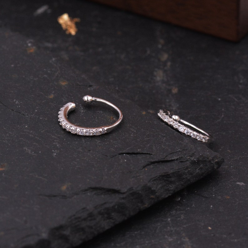 Sterling Silver Crystal Encrusted Ear Cuffs Gold or Silver Etsy