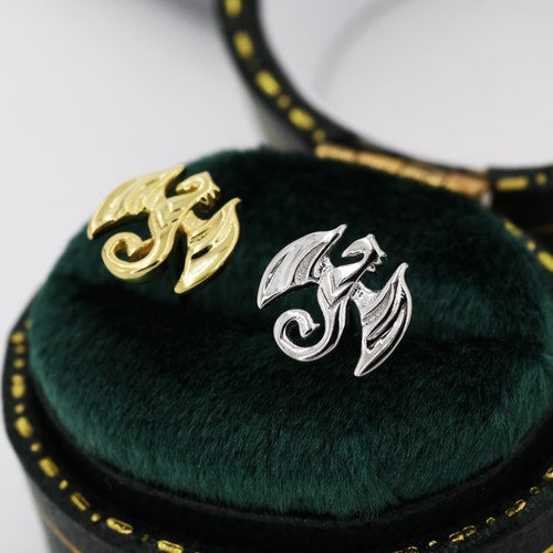 Clous d'oreilles dragon en argent sterling, argent ou or, boucles d'oreilles animaux inspirés de la nature