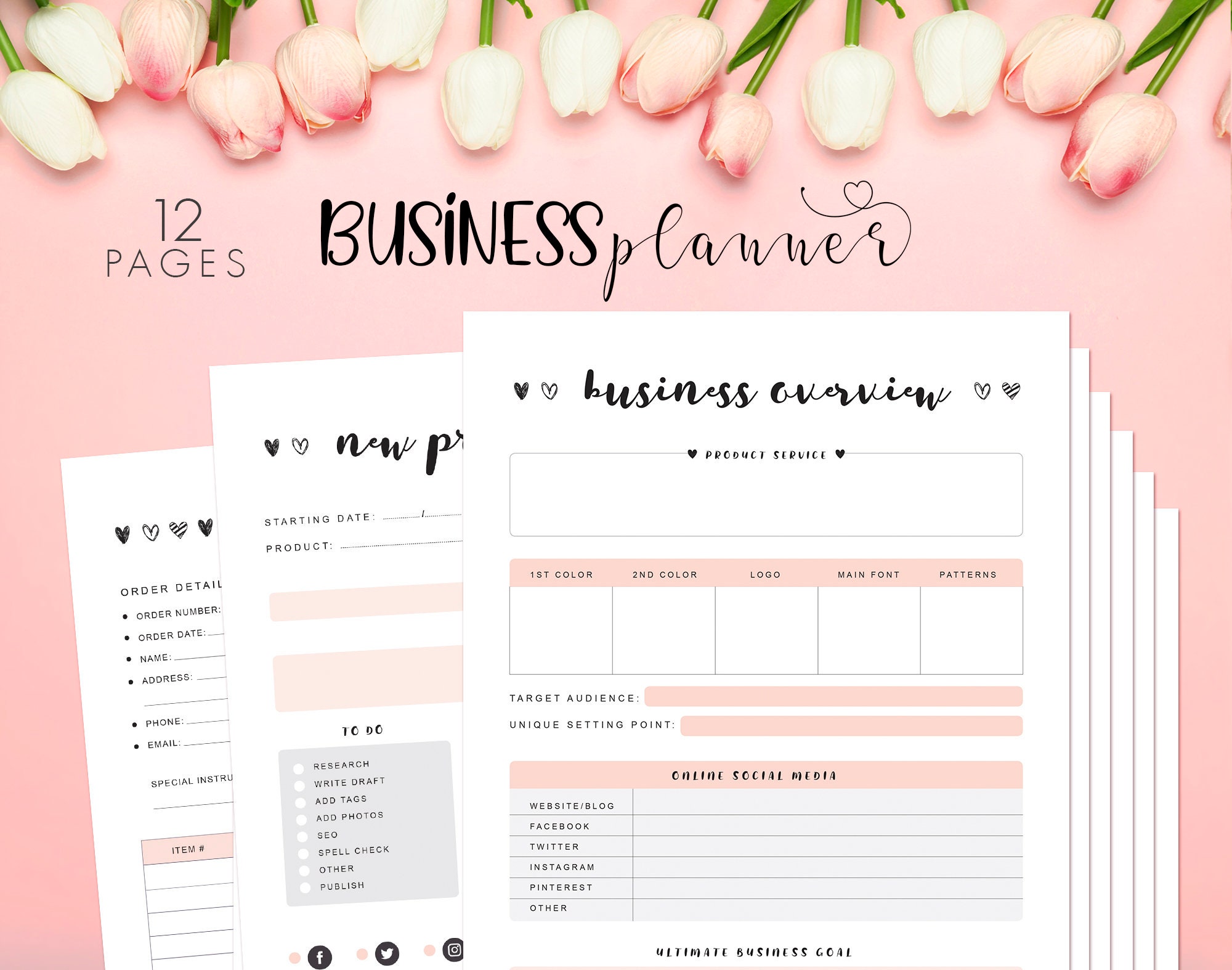 US Letter Digital PDF file Monthly planner Printable planners Planner