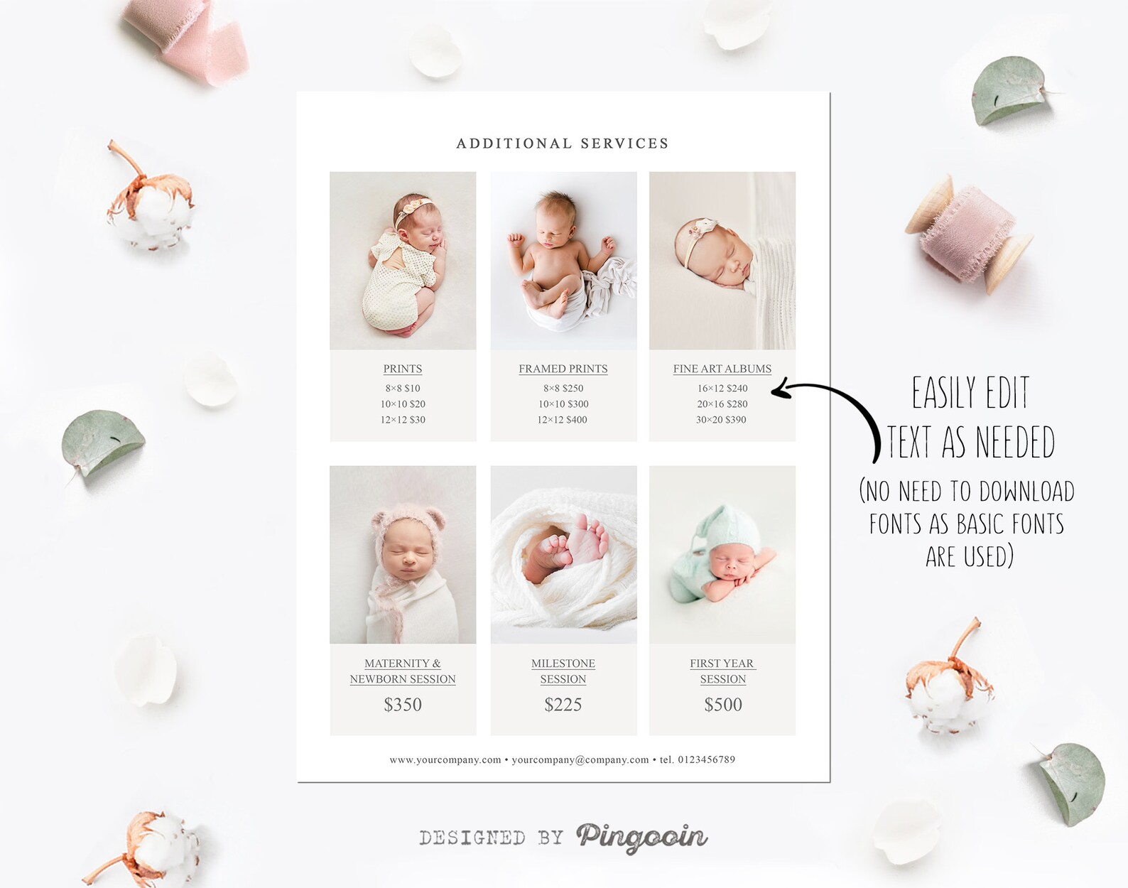 Newborn Price List Template. Newborn Photography Pricing Etsy
