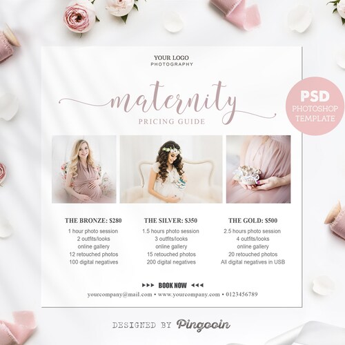 Price List Template. Maternity Photography Pricing Guide. Etsy