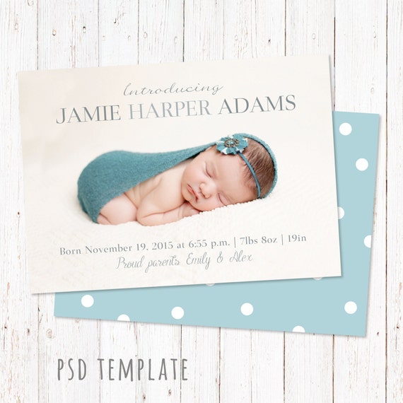 Birth Announcement Template Photoshop from i.etsystatic.com