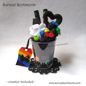 Black Rainbow Bubble Tea Decoration Goth Rainbow Dessert Bubble Tea Lover Gift Boba Tea Kawaii Room Decor Black Room Decoration