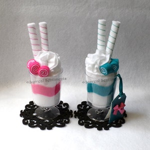 Decoração de sobremesa de feltro, copos de sundae de doces de baunilha, presente fofo, mesa de sobremesa kawaii, decoração de mesa de pelúcia de doces, presente de aniversário, decoração de baunilha