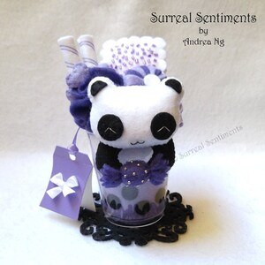 Taro Bubble Tea Panda Taza de fieltro Taro Bubble Tea Boba Tea Gift Taro Boba Tea Decor Panda Cup Bubble Tea Boba Tea Plush Cute Bubble Tea Gift