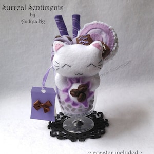 Taro Coffee White Cat Sundae Java Bean Decor Taro Ice Cream Taro Cafe Taro Coffee Decoration Taro Dessert Gift Taro Decoration Taro Art