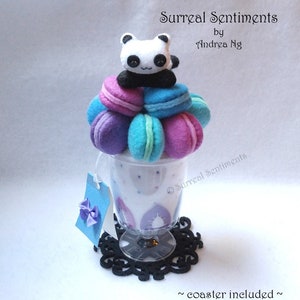 Macaron Tower Huggy Panda Macaron Display Panda Macaroon Decoration Panda Collectible Macaron Mountain Kawaii Mini Panda Gift Panda Cup