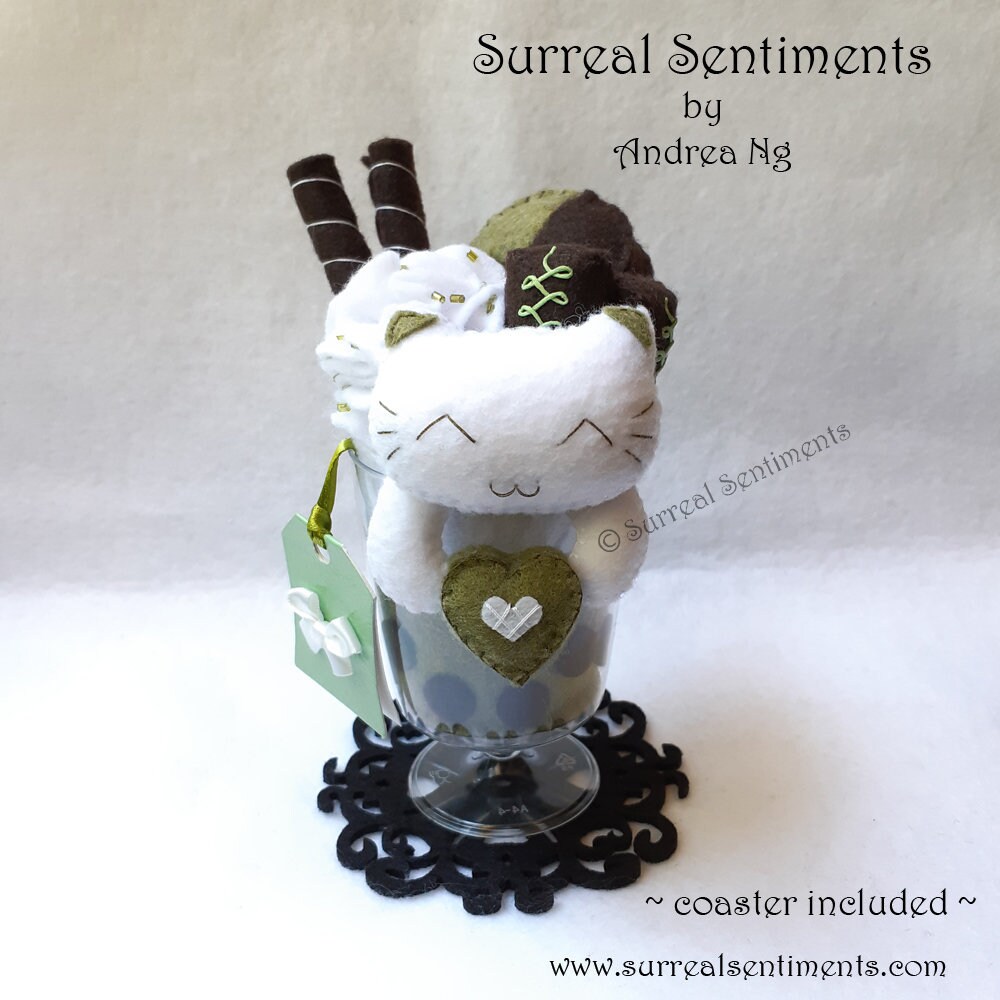 Té verde Burbuja Té Blanco Gato Taza Boba Té Peluche Kawaii Gato Regalo Cumpleaños Regalo Burbuja Té Tarjeta de Regalo Galleta Gato Peluche Boba Amantes del Té