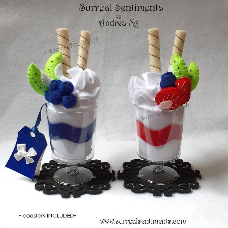Vanilla Berry Ice Cream Sundaes Fake Dessert Decoration Cafe - Etsy
