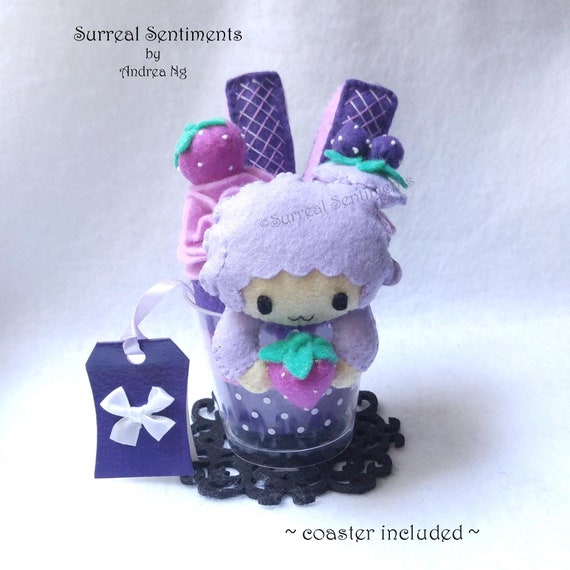 Purple Sheep Strawberry Parfait Kawaii Lamb Plush Gift Sheep Gift Desk Lamb Room Purple Room Sheep Decoration Etsy