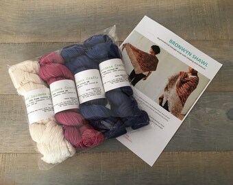 Jewel 3 skein shawl kit on 100/% pima cotton DK