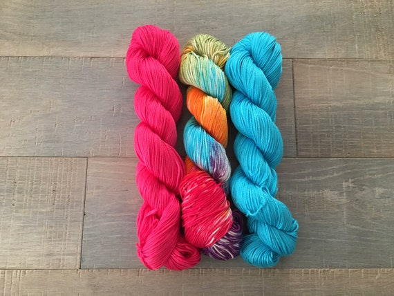 Jewel 3 skein shawl kit on 100/% pima cotton DK